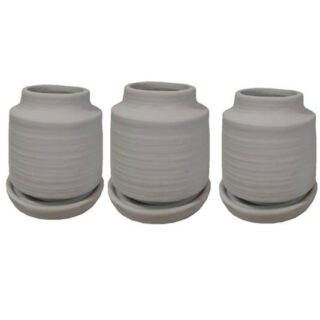 SET DE MACETAS 3 PC DE CERAMICA 8 CM