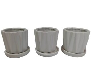 SET DE MACETAS DE CERAMICA 3 PC 8 CM