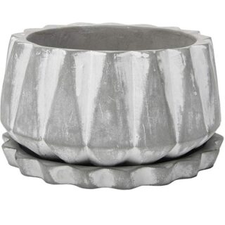 SET DE MACETA CON PLATO SUCULENTAS