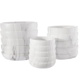 SET DE MACETAS BLANCAS DE CERAMICA 3 PC