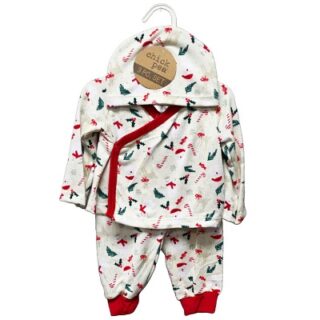 TRAJE NAVIDEÑO PARA BEBE 3 PC TALLA 6-9 M