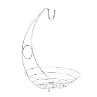 FRUTERO CON SOPORTE PARA PLATANOS CROMADO 38 CM