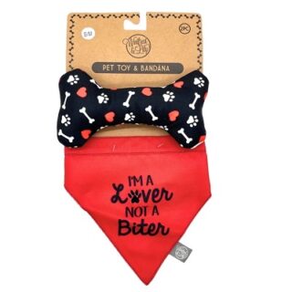 BABERO Y JUGUETE PARA PERRO 2PC