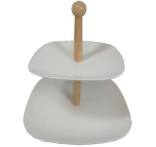 PASTELERO DE CERAMICA 2 NIVELES 25x25 CM