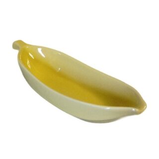 TAZON PARA HELADO DISEÑO DE BANANA DE CERAMICA 26 X 5 CM