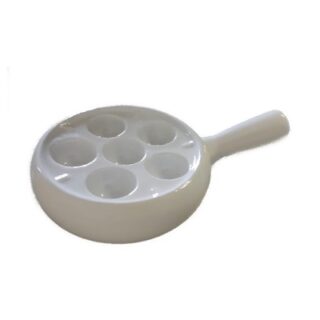 HUEVERA DE CERAMICA REDONDA CON MANGO 24 X 16 CM