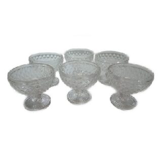 SET DE COPAS TRANSPARENTES DE VIDRIO PARA HELADO 6 PC 12x10