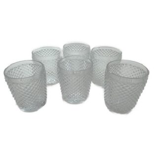 SET DE VASOS TRANSPARENTES DE VIDRIO 6 PC 8 x 10 CM