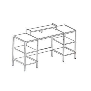 ESCRITORIO OFICINA MADERA Y METAL 139.7 X 48.5 CM