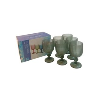 SET DE COPAS DE VIDRIO COLOR HUMO 6 PC 240 ML