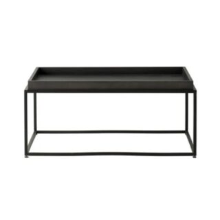 MESA DE CENTRO DE MADERA Y METAL 114.5 X 73.5 CM