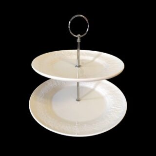 FRUTERO DE CERAMICA BLANCA 2 NIVELES 26 CM