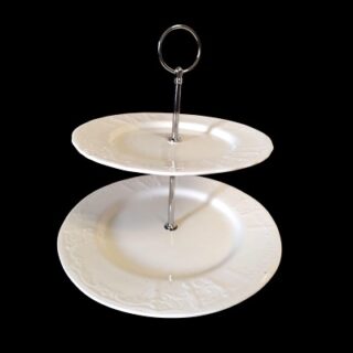 FRUTERO DE CERAMICA BLANCA 2 NIVELES 23 CM