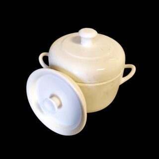 RECIPIENTE DE CERAMICA BLANCA 13 X 8 CM