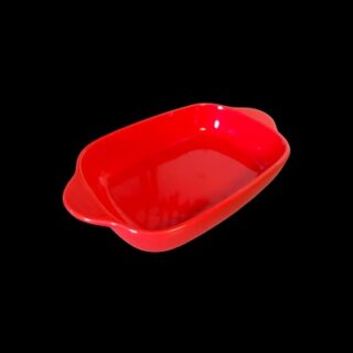 BANDEJA DE CERAMICA COLOR ROJO 23 X 14 CM