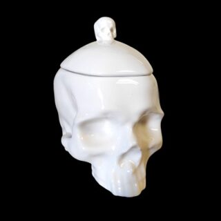 CALABERA DE CERAMICA BLANCA 16 X 10 CM