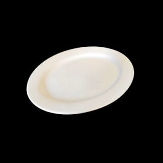 PLATO ONDO DE CERAMICA BLANCA 46 X 35 CM