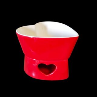 SET DE FONDU DE CORAZON ROJO 13 X 15 CM