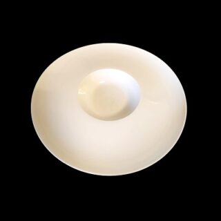 PLATO DE CERAMICA CON SALSERO 30 X 5 CM