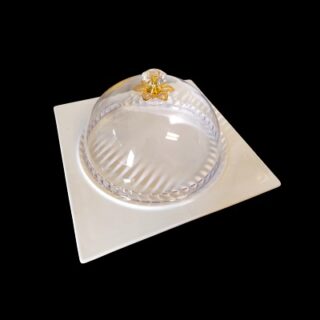 PASTELERO DE CERAMICA BLANCA 23 CM