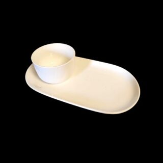 SET BANDEJA DE CERAMICA Y TAZA 25 X 8 CM