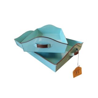 SET DE BANDEJAS DE METAL 2 PC G45.5X30 P36.5X24 CM