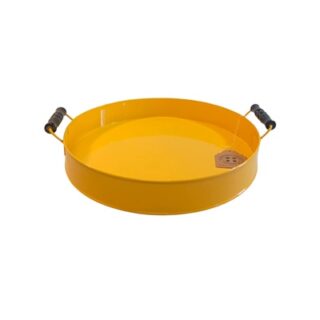 BANDEJA DE LATA DE COLOR LIMON AMARILLO 41 CM
