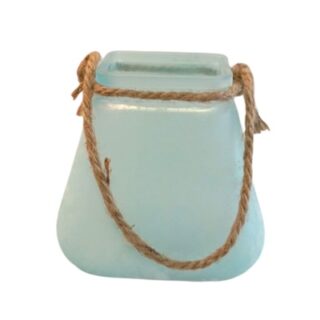 FLORERO DE VIDRIO COLOR AZUL 13.5 CM