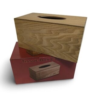 CAJA DE PAÑUELOS DE MADERA DE FRESNO 28 X 15 CM