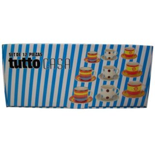 SET DE TAZA Y PLATO 12 PC TUTTO CASA