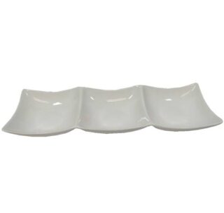 PLATO DE CERAMICA CON 3 DIVISIONES 30x9x3 CM SALSERO