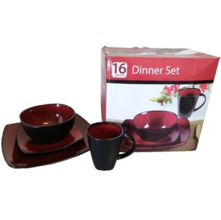 VAJILLA CUADRADA DE CERAMICA 16 PC CORINTA