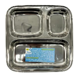 PLATO DE ACERO INOXIDABLE 21X21 CM