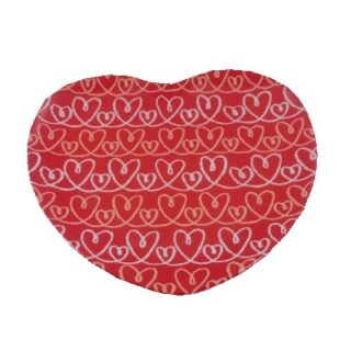 PLATO PLANO DE MELAMINA DISEÑO DE CORAZON 18 X 20 CM