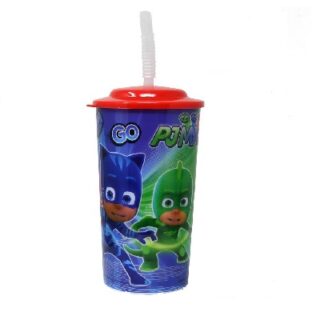 VASO CON PAJILLA 16 OZ HEROES EN PIJAMA