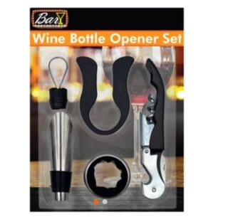 SET DE UTENCILIOS PARA DESTAPAR VINO 4 PC
