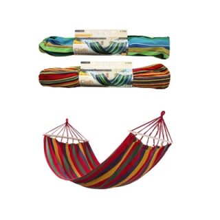 HAMACA GRANDE DE 40 X 78 PULG CON RAYAS DE TELA DOBLE