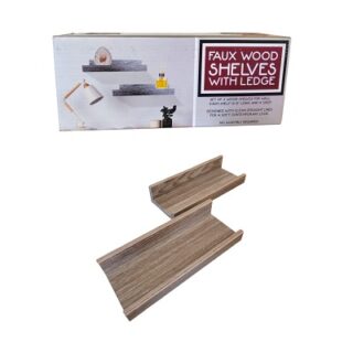 ESTANTES DE MADERA COLOR GRIS 2 PC 26 X 8 CM