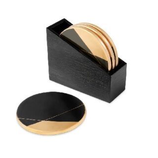 SET DE PORTA VASOS 4 PC DE MADERA