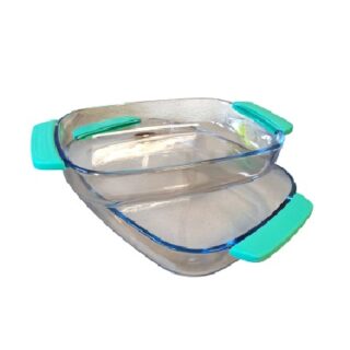 SET DE BANDEJAS DE VIDRIO CON MANGO DE SILICON 2 PC