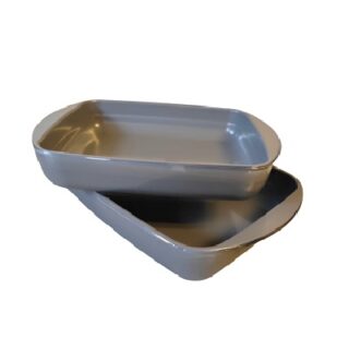 SET DE BANDEJAS DE CERAMICA 2 PC COLOR GRIS