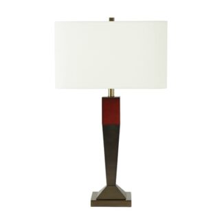 LAMPARA DE MESA CON BASE DE MADERA 76 CM