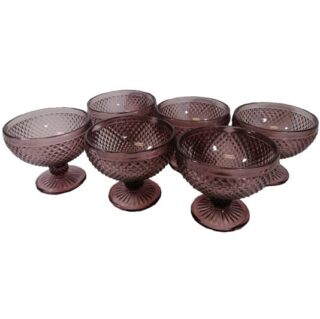 SET DE COPAS VINO TINTO DE VIDRIO PARA HELADO 6 PC 12x10 CM