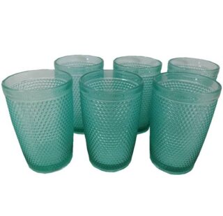 SET DE VASOS AQUA DE VIDRIO 6 PC 8 x 13 CM