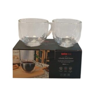 SET DE TAZAS DE VIDRIO 2 PC 200 ML TUTTO DOBLE FONDO