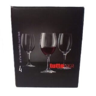 COPAS PARA VINO DE VIDRIO 4 PC 210 ML TUTTO CASA 5 X 17 CM