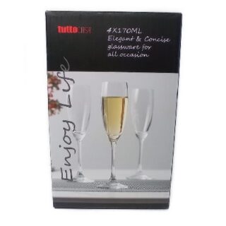 COPAS DE VIDRIO 170 ML 4 PC TUTTO CASA 5 X 22 CM