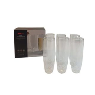 COPAS DE VIDRIO DOBLE FONDO 6 PC 160 ML 5 X 16 CM