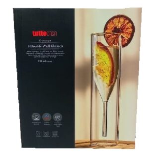 COPAS DE VIDRIO DOBLE FONDO 6 PC 110 ML TUTTO CASA 5 X 19 CM