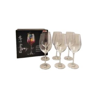 SET DE COPAS DE VINO DE VIDRIO 6 PC